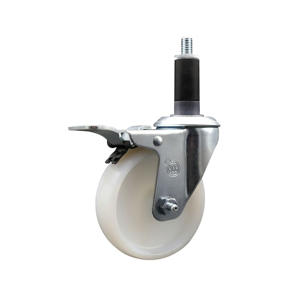 4'' SS Nylon Swivel 1-1/8'' Expand Stem Caster Total Lock Brake